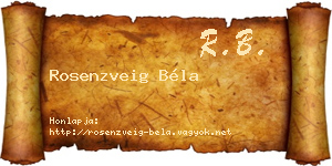 Rosenzveig Béla névjegykártya